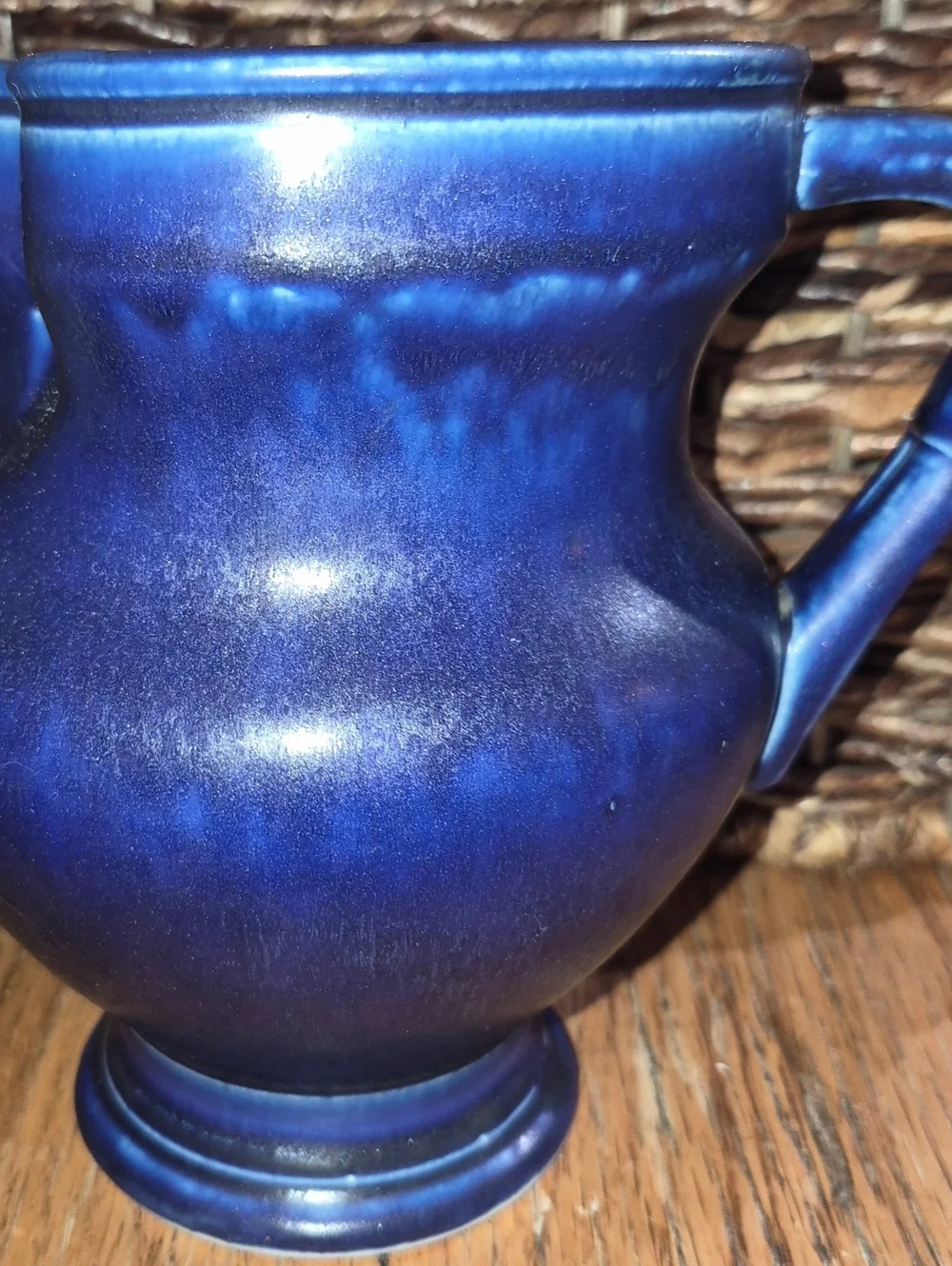 Vintage Cobalt Blue Glazed Studio Pottery 2 lt Creamer